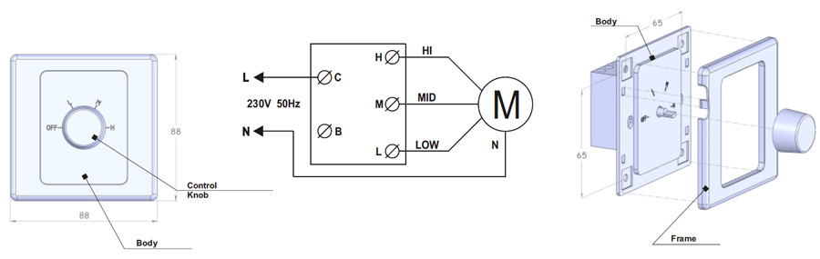 3 Position Switch - Electrician Required | Pure Ventilation