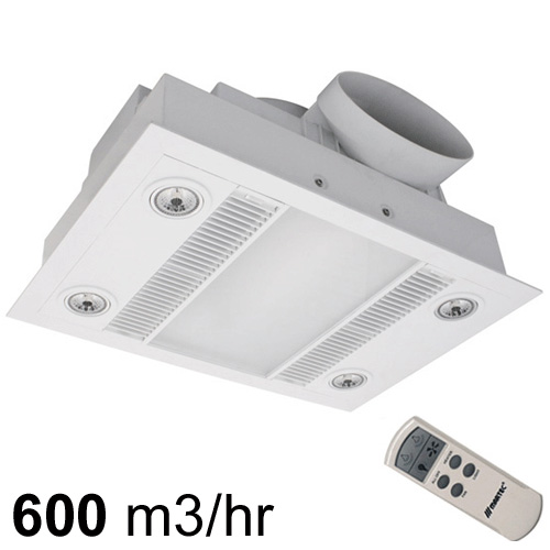 Martec Linear 3 in 1 Exhaust Fan With Heat ,LED Light & Remote White