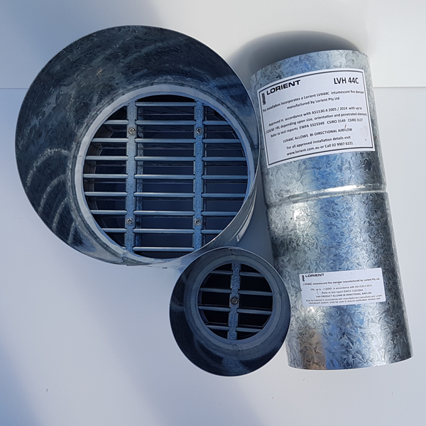 Intumescent Fire Damper Round 150mm with 360mm Sleeve