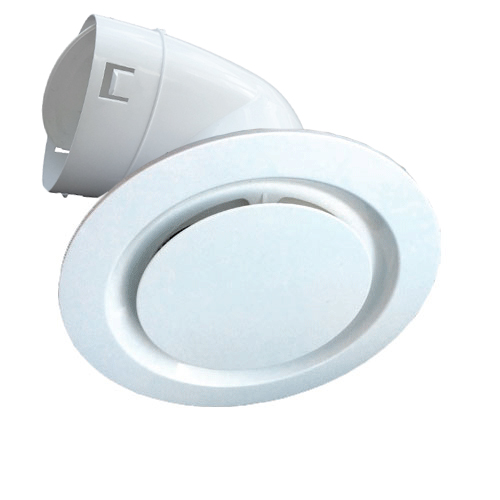 Round White Plastic Ceiling Vent 150mm Duct Connector