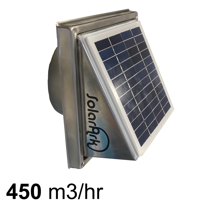 Solarark Solar Powered Wall Ventilator, Solar Ceiling Fan For Shed