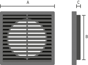 black square fixed louvre grille d 300x223