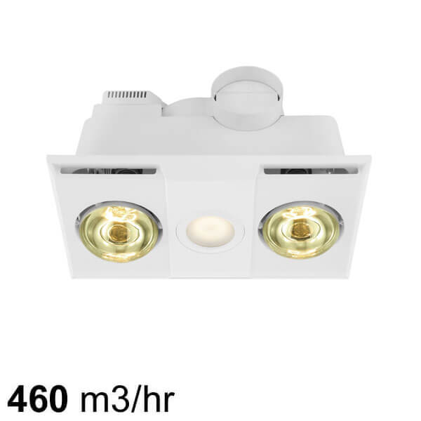 Eglo Heatflow 2 Bathroom Exhaust Fan with Bathroom Heater in White