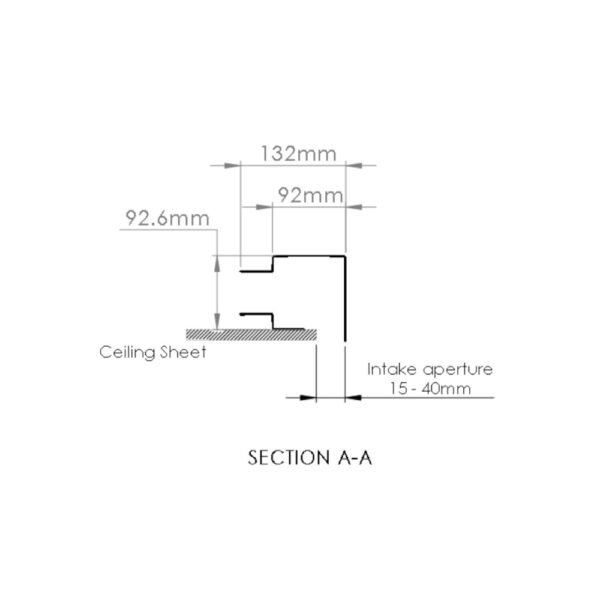 Expella Shadowline 1SLD1100A Side Dimensions