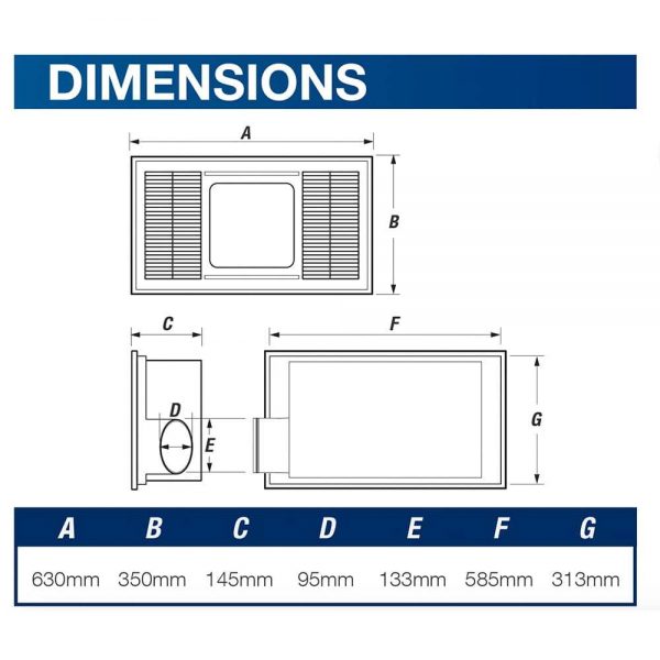 ventair madrid dimensions