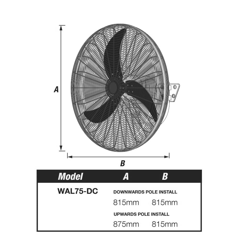 Ventair DC Wall Fan with Remote 30" (750mm) Pure Ventilation