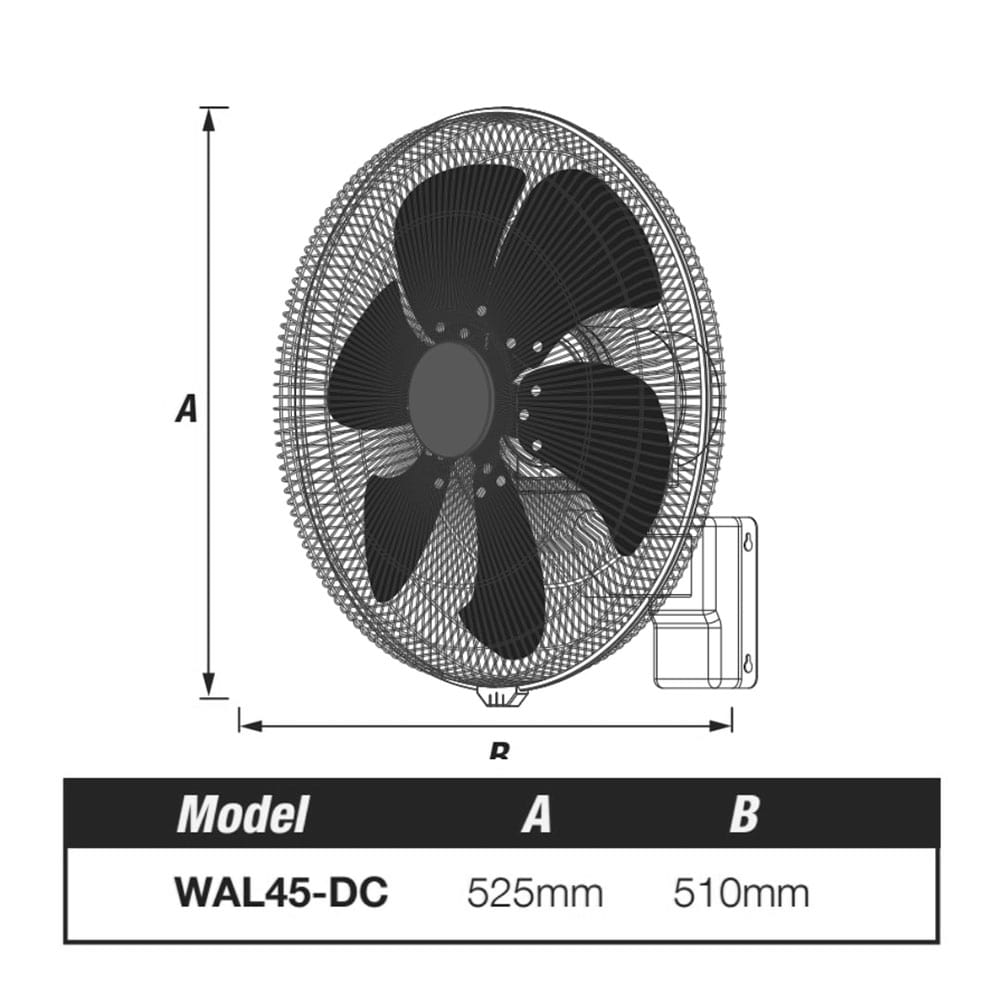 Ventair DC Wall Fan with Remote 18" (450mm) Pure Ventilation