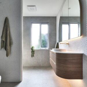 fanco hybrid with led light in modern bathroom