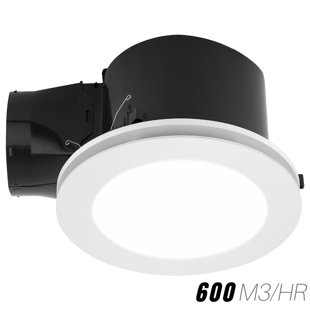 Mercator Turboline Round Exhaust Fan 300 with CCT LED White