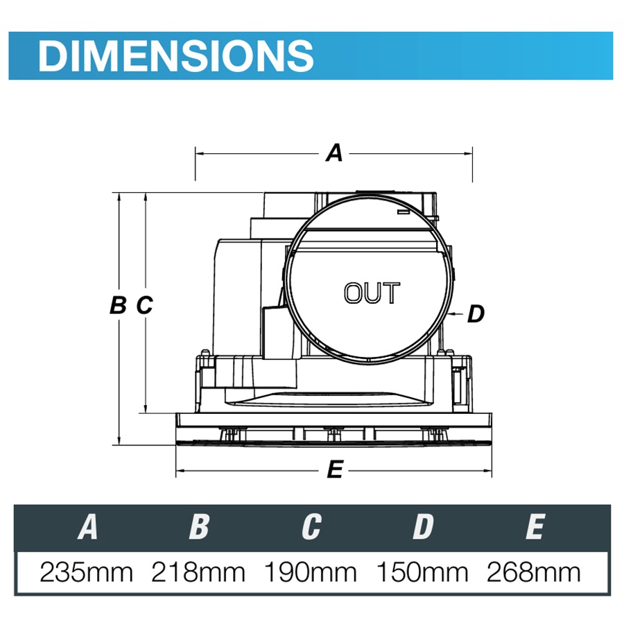 Airbus DC 200 exhaust fan dimensions