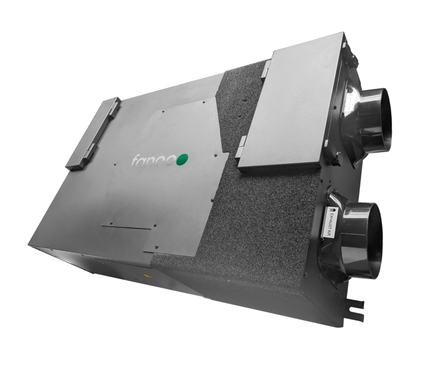 Fanco Habitat Central centralised HRV unit reverse angled product view