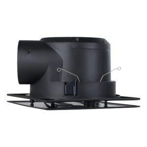 Eglo Samba Square Exhaust Fan 120mm - Black - side duct outlet view
