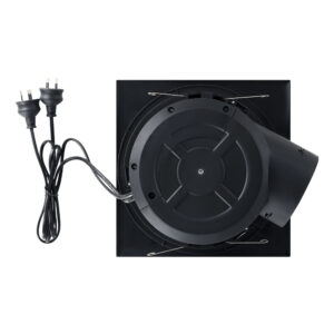 Eglo Samba Square Exhaust Fan 120mm with CCT LED Light - Black - with outlet view