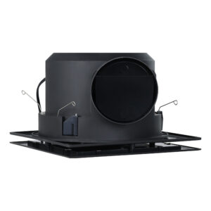 Eglo Samba Square Exhaust Fan 120mm with CCT LED Light - Black - rear duct outlet view