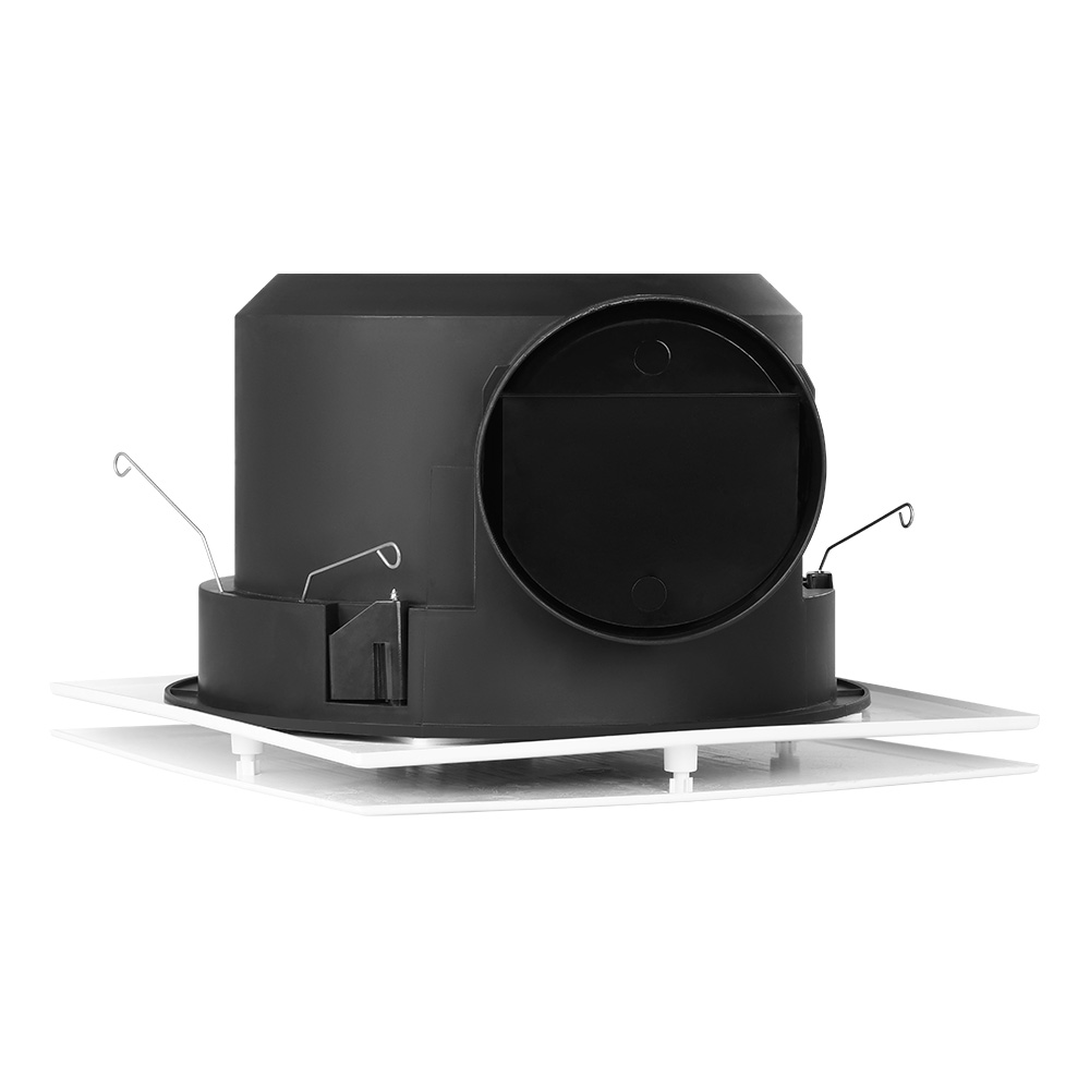 Eglo Samba Square Exhaust Fan 120mm - White - rear duct outlet view