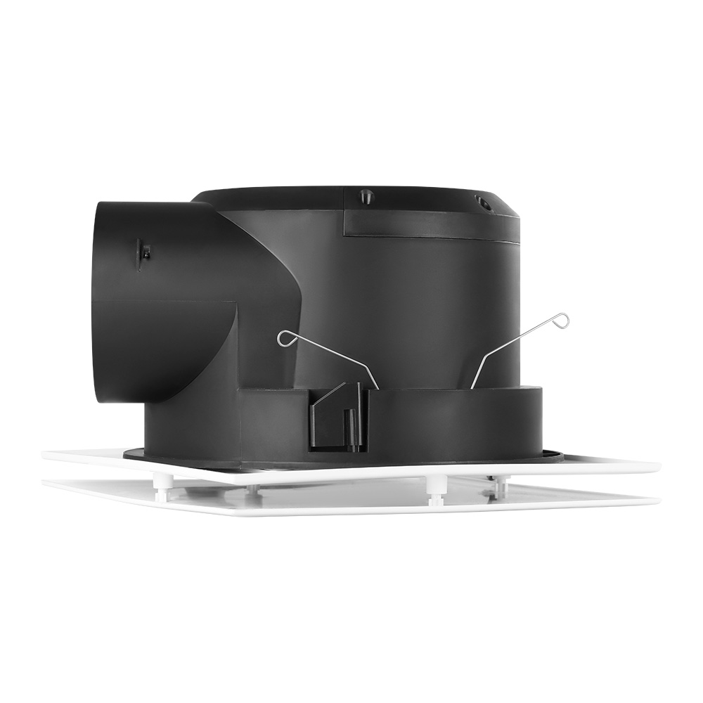 Eglo Samba Square Exhaust Fan 120mm - White - side duct outlet view