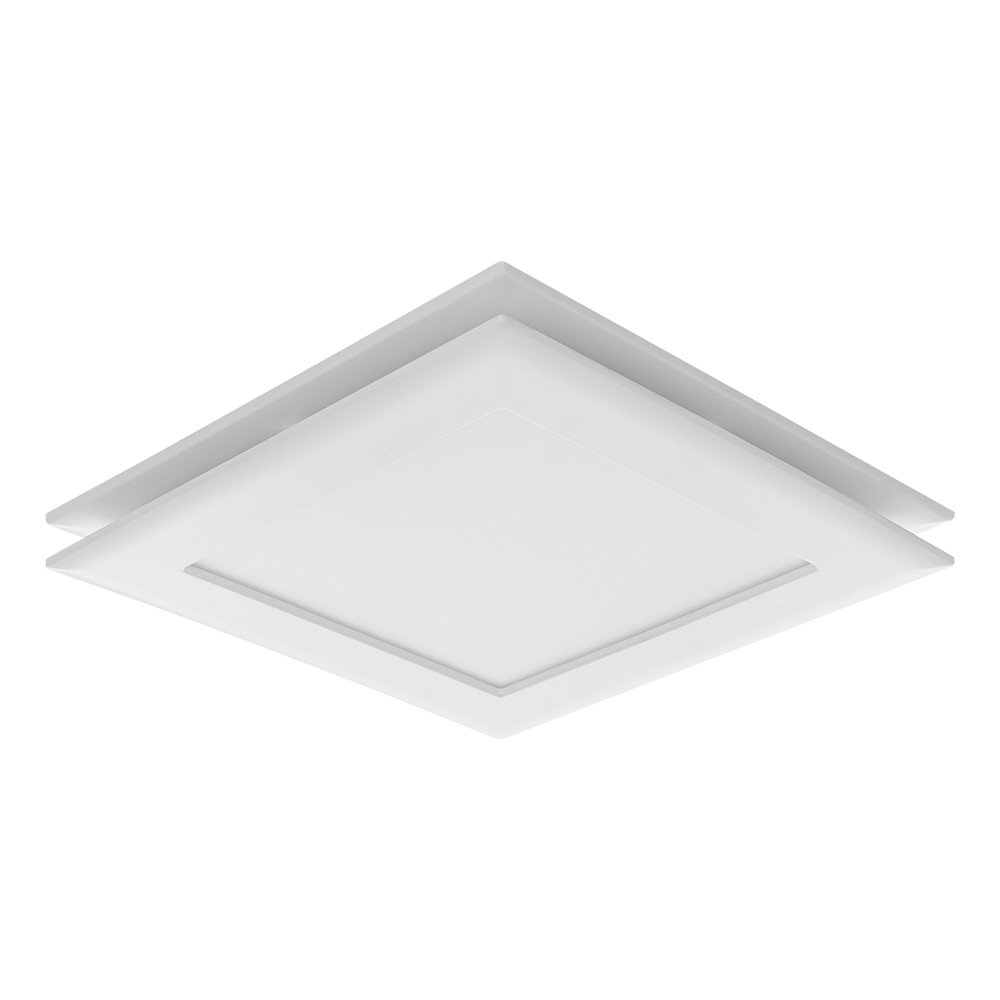 Eglo Samba Square Exhaust Fan 120mm with CCT LED Light - White - side angle view